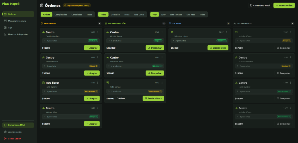Actualizaciones en tiempo real en MesaOps